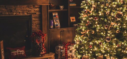 A Christmas tree in a cosy home