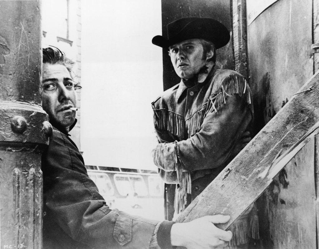 Midnight Cowboy still of Dustin Hoffman and Jon Voight