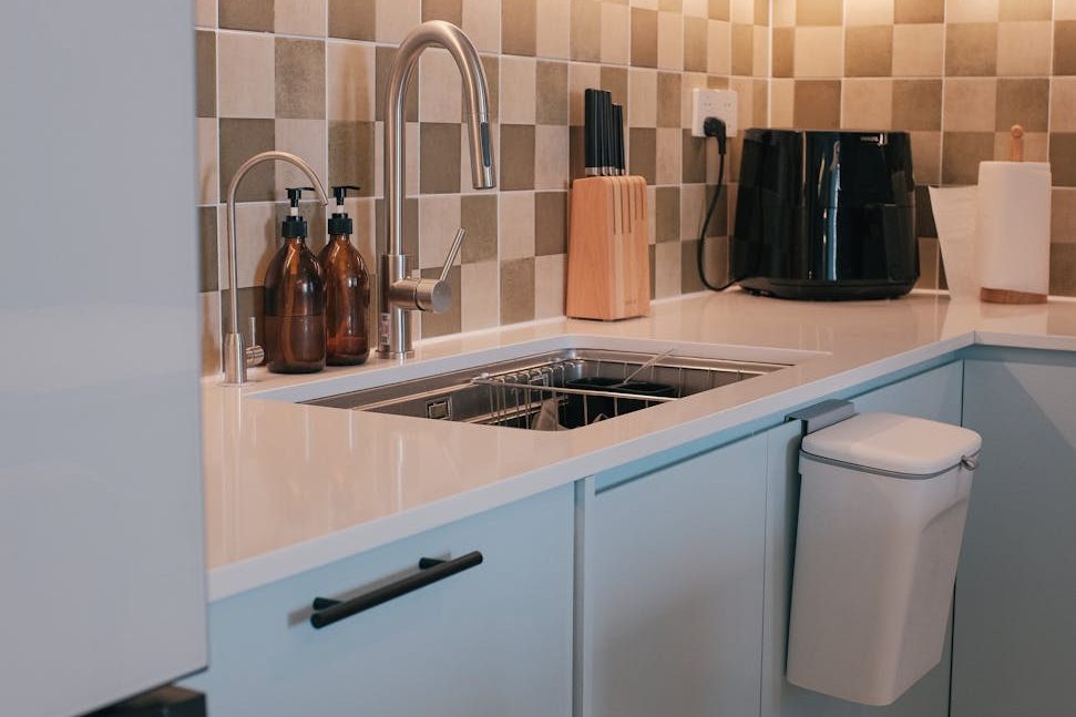 modern kitchen interior with stylish decor