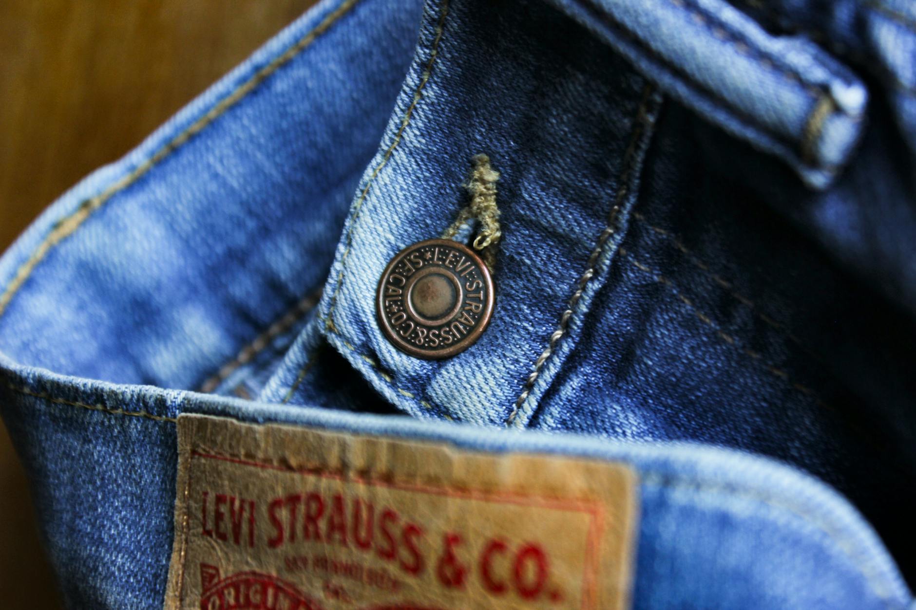 close up of denim trousers